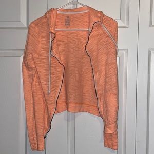 Thin Orange Zip Up Sweatshirt
